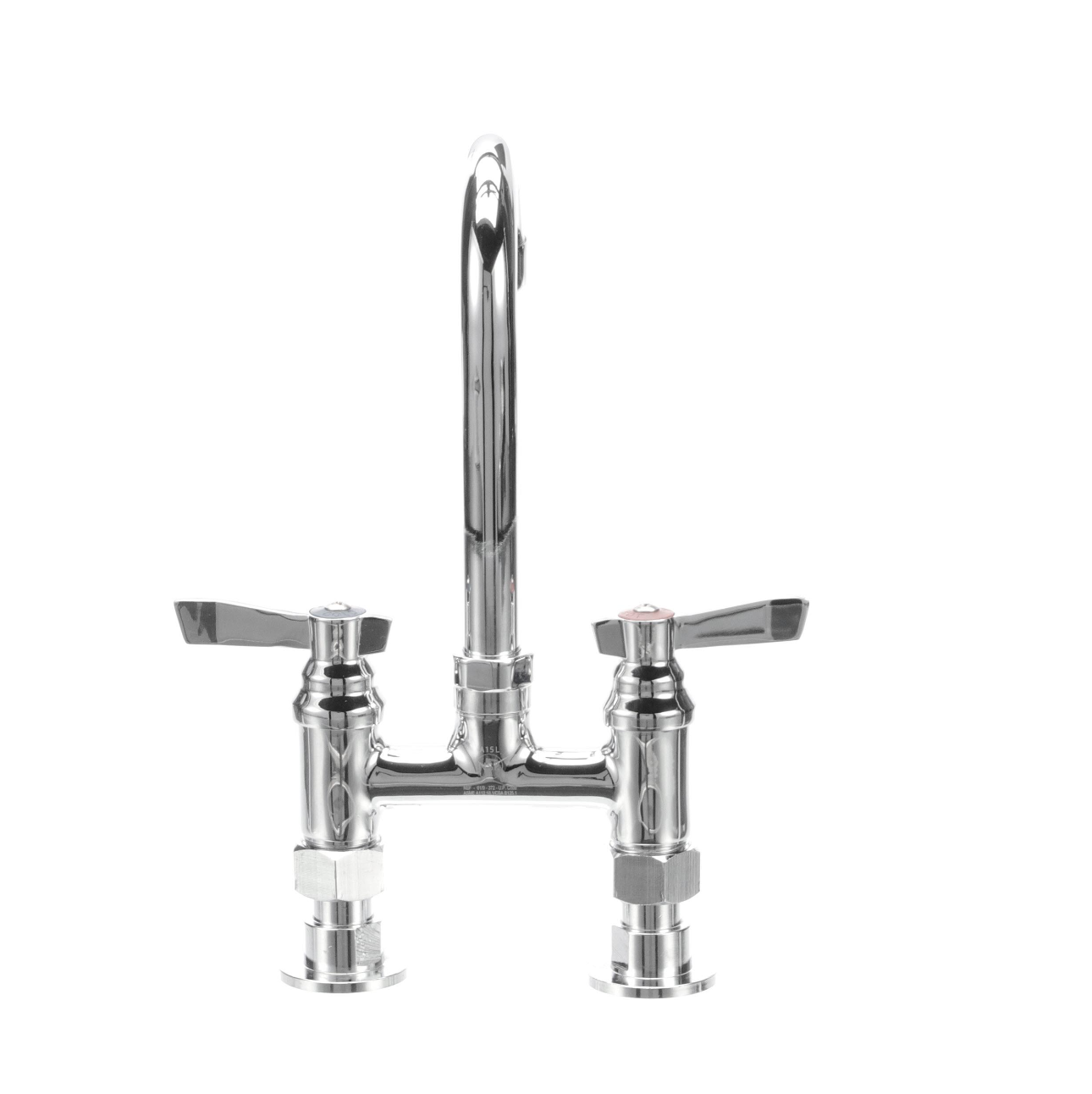 TOP-LINE® 4" OC Elevated Bridge Deck Mount Faucet Ceramic Valves with 3-1/2" Swivel Gooseneck Spout