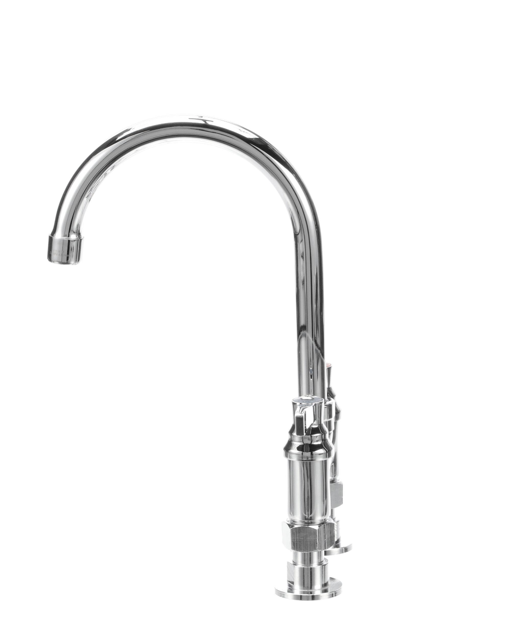 TOP-LINE® 4" OC Elevated Bridge Deck Mount Faucet Ceramic Valves with 6" Swivel Gooseneck Spout