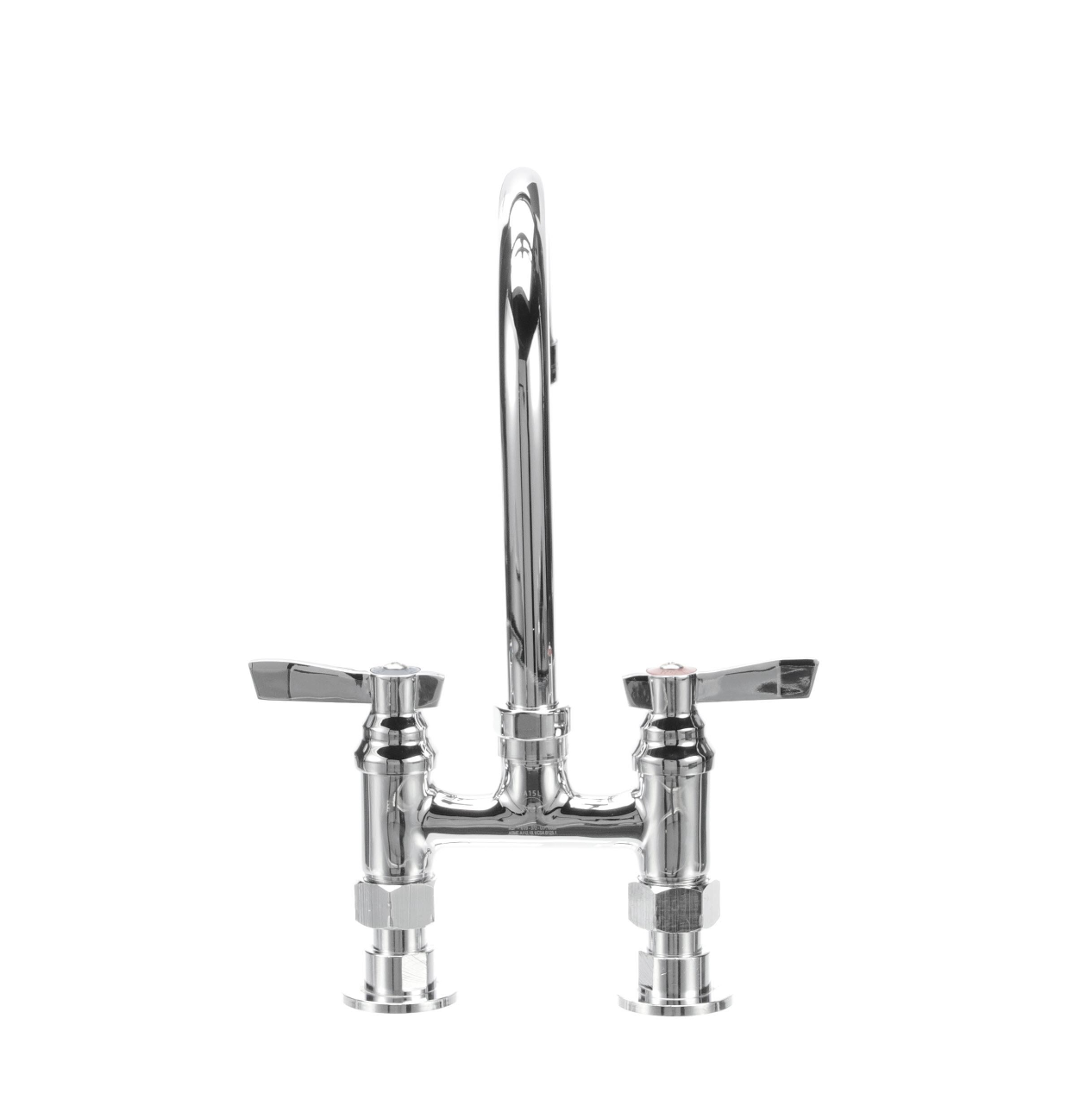 TOP-LINE® 4" OC Elevated Bridge Deck Mount Faucet Ceramic Valves with 6" Swivel Gooseneck Spout