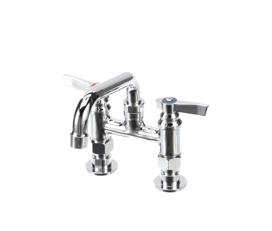 TOP-LINE® 4" OC Elevated Bridge Deck Mount Faucet Ceramic Valves with 6" Swivel Spout