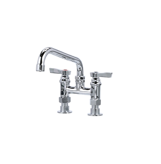 TOP-LINE® 4" OC Elevated Bridge Deck Mount Faucet Ceramic Valves with 12" Swivel Spout