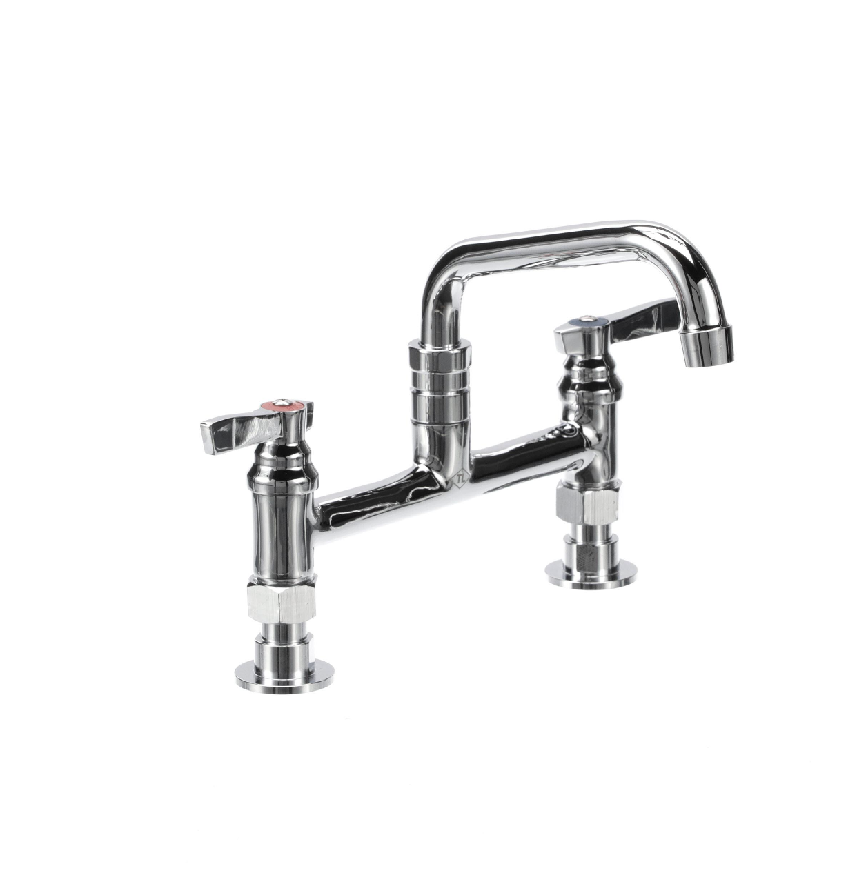 TOP-LINE® 8" OC Elevated Bridge Deck Mount Faucet Ceramic Valves with 6" Swivel Spout