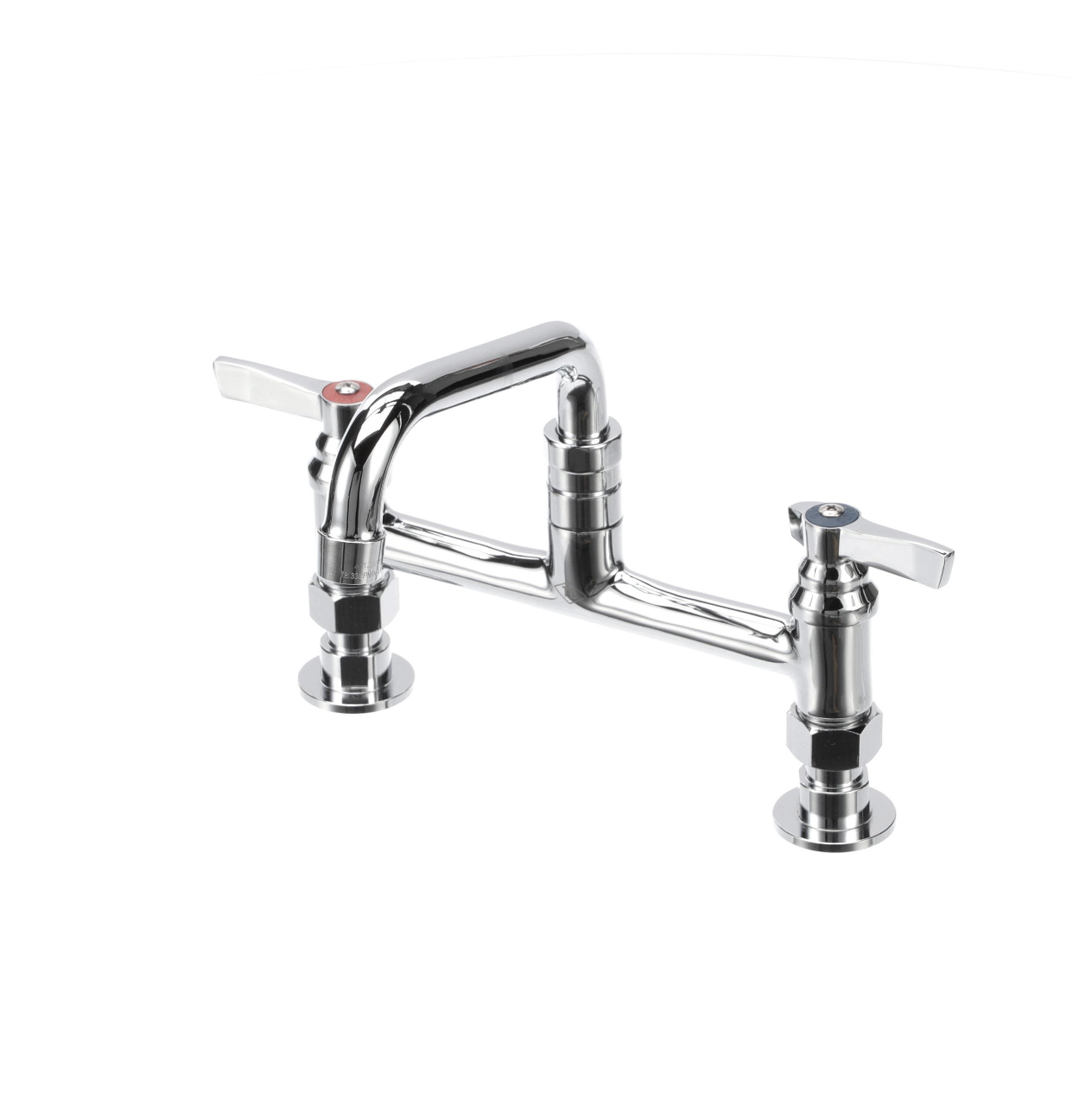 TOP-LINE® 8" OC Elevated Bridge Deck Mount Faucet Ceramic Valves with 6" Swivel Spout