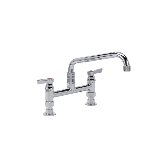 TOP-LINE® 8" OC Elevated Bridge Deck Mount Faucet Ceramic Valves with 10" Swivel Spout
