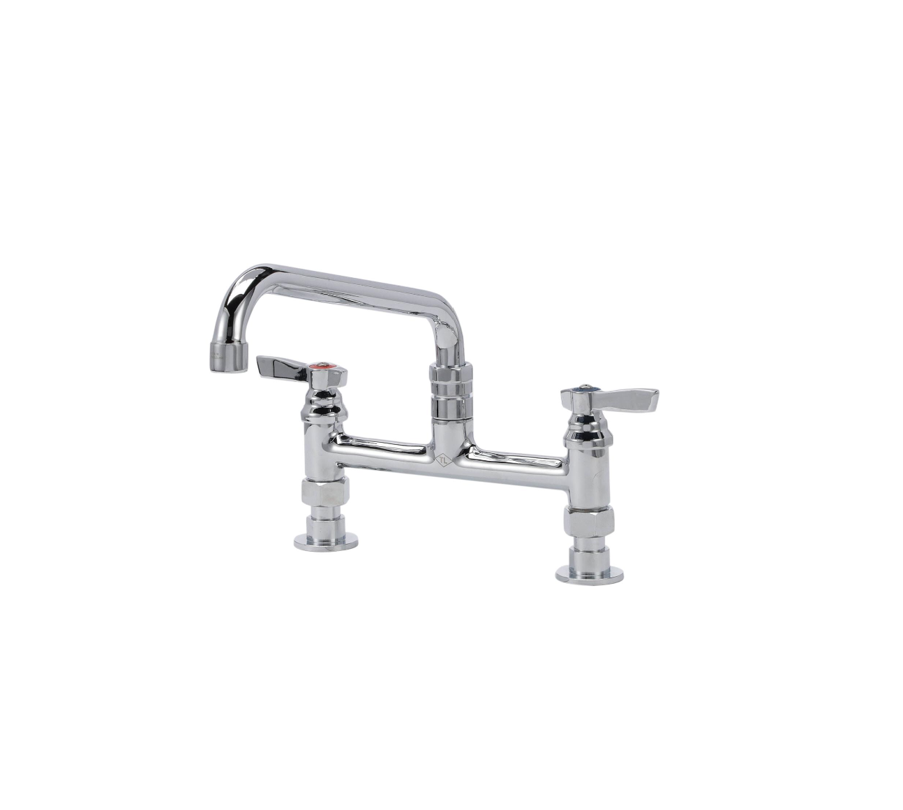 TOP-LINE® 8" OC Elevated Bridge Deck Mount Faucet Ceramic Valves with 12" Swivel Spout