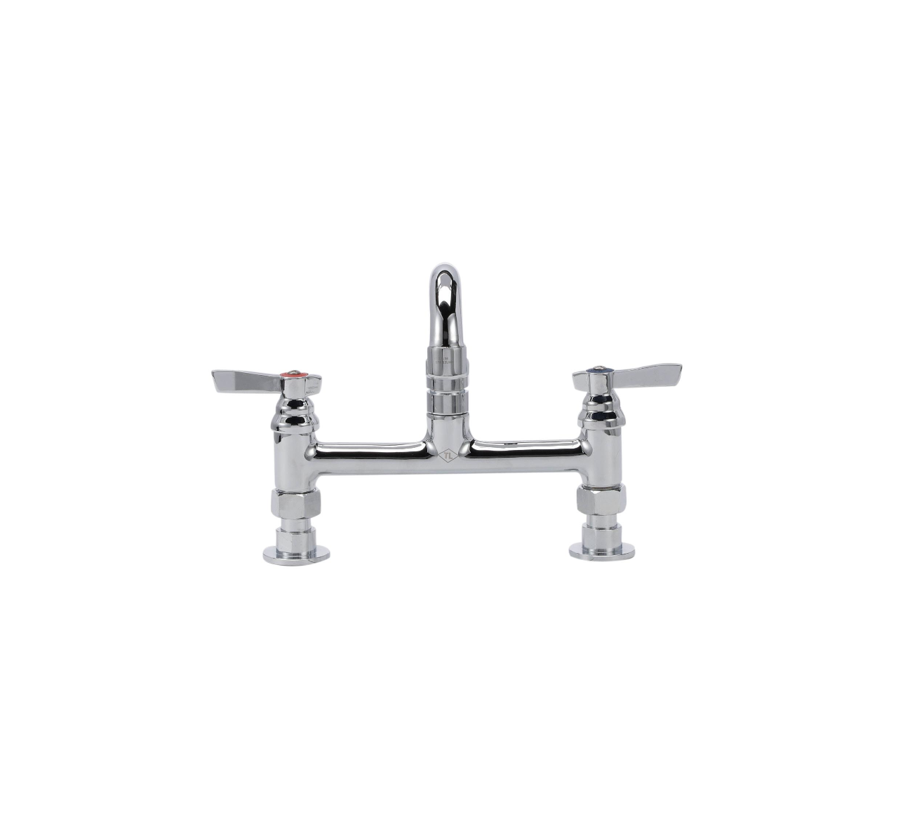 TOP-LINE® 8" OC Elevated Bridge Deck Mount Faucet Ceramic Valves with 12" Swivel Spout