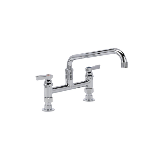 TOP-LINE® 8" OC Elevated Bridge Deck Mount Faucet Ceramic Valves with 14" Swivel Spout