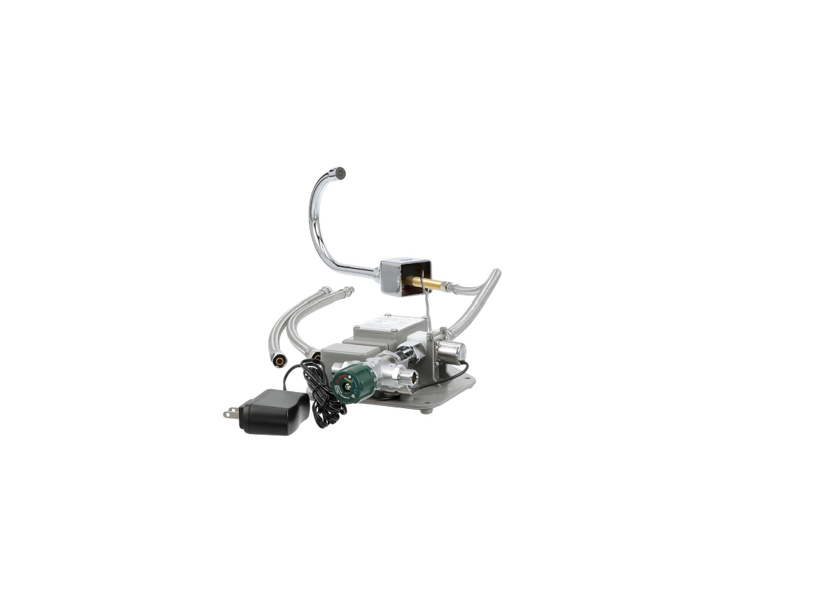 Intelli-Flo EZ Electronic Deck Mount Faucet 6-1/2" Gooseneck Spout AC Powered with Thermostatic Mixing Valve and 0.5 gpm PCA Spray